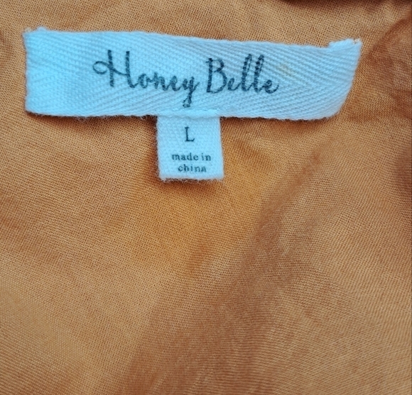 Honey Belle Mustard One Shoulder With Ruffled Sleeve Maxi Dress  Size L - Picture 7 of 7